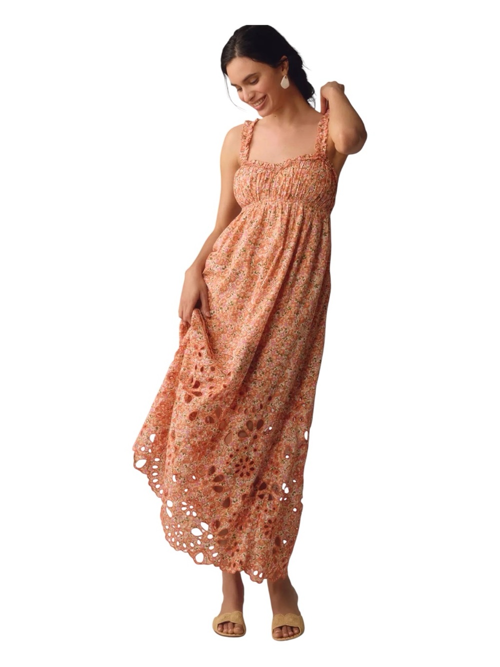 ANTHROPOLOGIE Sweetheart Babydoll Maxi Dress